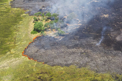 High angle view of volcanic landscape