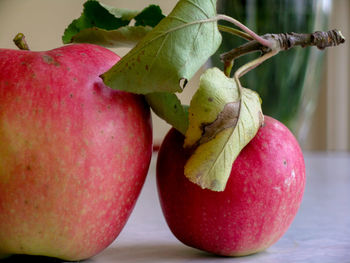 Close-up of apples on table