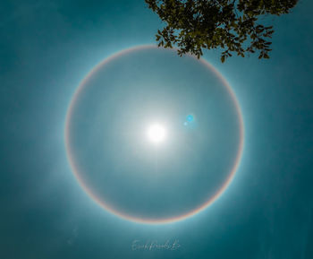 Low angle view of rainbow against sky