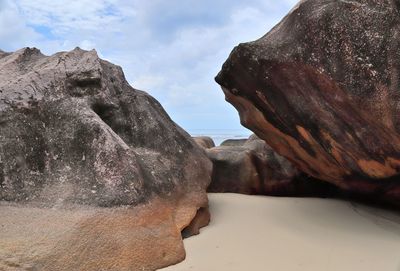 Rock formation against sky