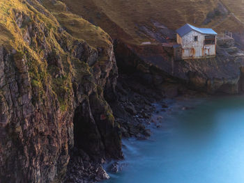 Beach hut on the cliffs