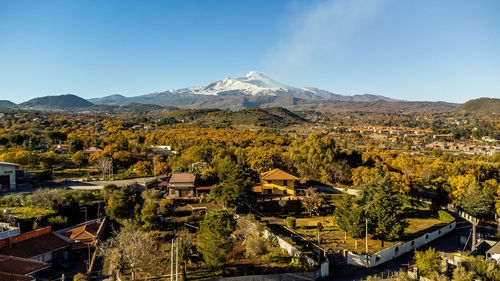 Aerial view of the mount etna