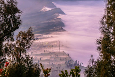 Mountains against clouds