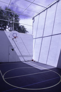 Basketball court in sunny day