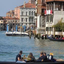 People on boat in river