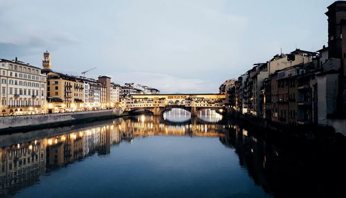 Reflection of buildings in city