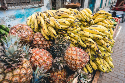 Close-up of fruits for sale at market stall