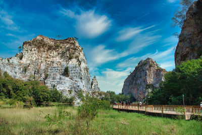 Scenic view of rocks against sky