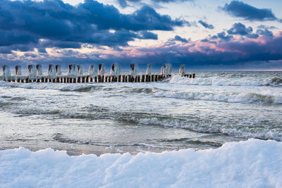 Scenic view of baltic sea in winter