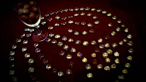 Close-up of decorations on table