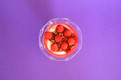 High angle view of breakfast on table