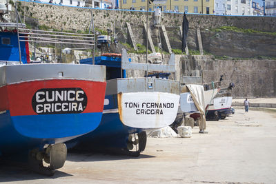 View of moored boats