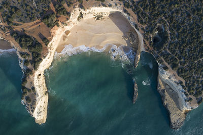 Algarve beach from aerial view