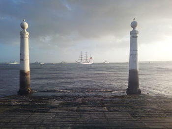 View of lighthouse at seaside