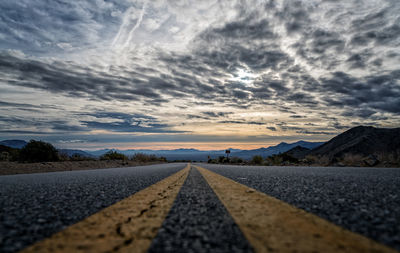 Road against dramatic sky