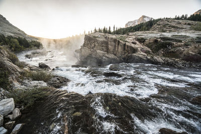 Scenic view of waterfall