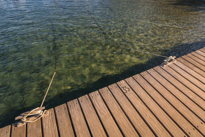 High angle view of rippled water