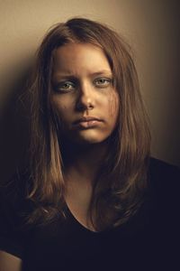 Close-up portrait of young woman