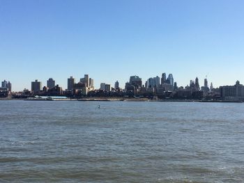 City skyline with waterfront