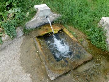 High angle view of stream