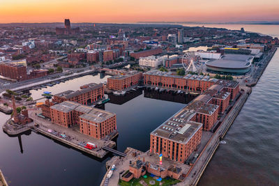 Albert dock liverpool seen from above