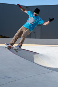 Low section of man playing tennis