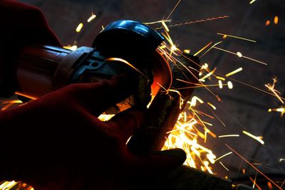 Man working on fire