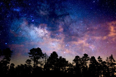 Low angle view of star field against star field
