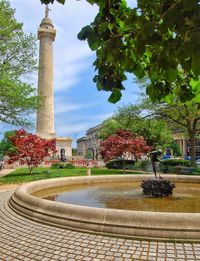 View of fountain in city