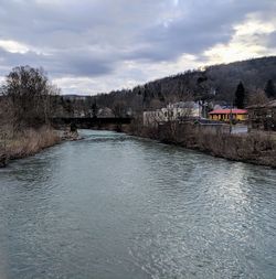 Scenic view of river against sky