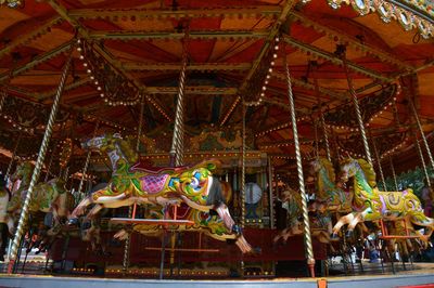 Low angle view of amusement park ride