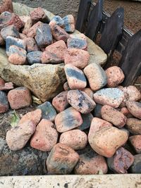 Close-up of pebbles on beach