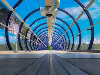 Glass covered footbridge