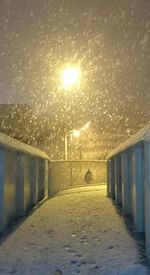 Street lights in illuminated city