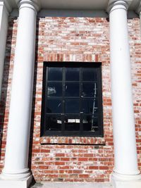 Low angle view of window of building
