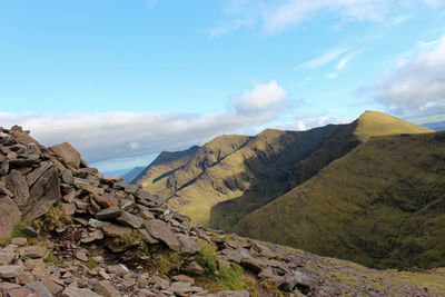 Scenic view of mountains against sky