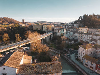 Aerial view of the medieval village of pergola