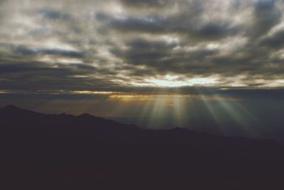 Scenic view of landscape against cloudy sky