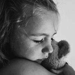 Close-up portrait of cute baby girl