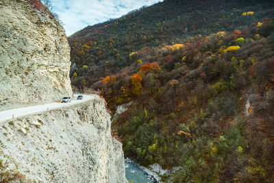 High angle view of rock formations