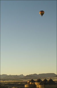 Hot air balloons flying in sky