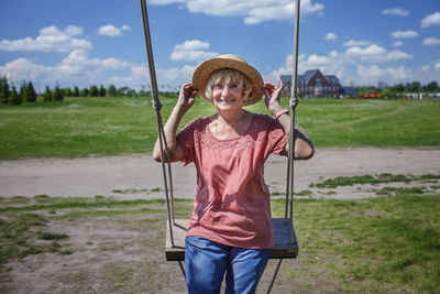 Portrait of smiling young woman