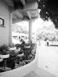 View of built structure with trees in foreground