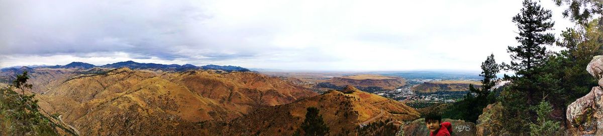 Scenic view of landscape against cloudy sky