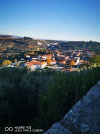 High angle view of townscape against sky