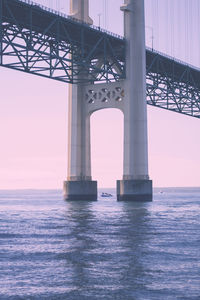 Low angle view of suspension bridge