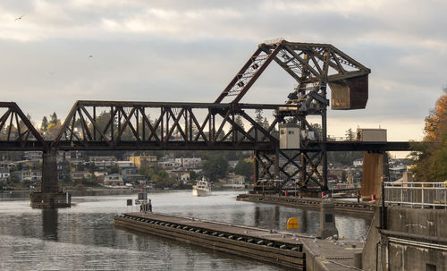 Bridge over river against sky