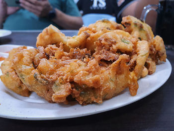 Close-up of served food in plate