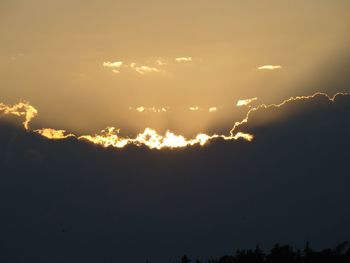 Low angle view of sky at sunset