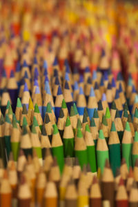 Close-up of multi colored pencils